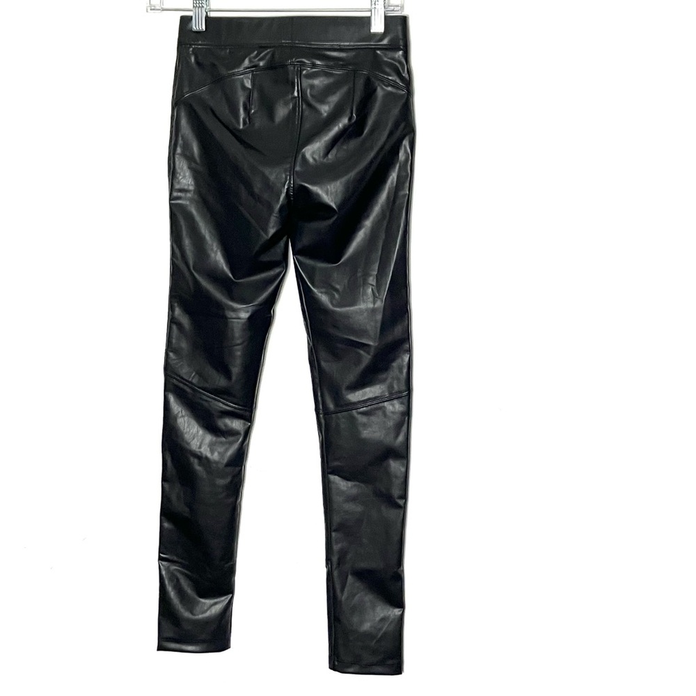 David Lerner Black Faux Vegan Leather Lace-Up‎ Legging Small NWT - Picture 6 of 9